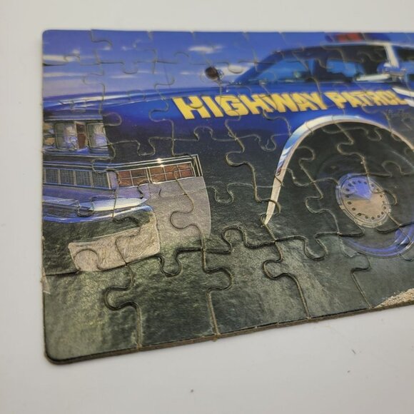 Pocket Puzzle Cop Police Highway Patrol Car 54 Pieces 5 x 7 Small Tiny Vintage - Picture 6 of 10